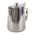 Miniatyrbilde 2 av 8: Melkepitcher i rustfritt stål med lokk for Latte Art - 1000 ml kaffekopp