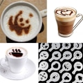 Miniatyrbillede 1 af 6: 16 stk. Cappuccino Kaffe Skum Spray Skabeloner Stencils DIY Dekoration Kaffe Trykmåtte
