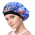 Miniatyrbild 1 av 5: Satin Bonnet Double Layer Sleep Cap Printing Bonnet Bred Elastisk