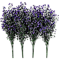 Miniatyrbillede 2 af 2: 4 stk kunstige buske buske falske udendørs Uv-resistente planter Blomster, kunstige plastikklokke blade grønt