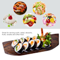 Miniatyrbilde 8 av 8: Elegant Trebrettbrett i Tre for Snacks, Salater og Desserter – Ideelt Serveringsfat for Hjemmet og Restauranter