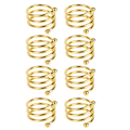 Miniatyrbilde 2 av 6: 8 stk. Elegante Gull Spiral Metall Serviettringer - Rustsikre for Bryllup, Bursdager og Familiesammenkomster