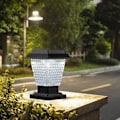 Miniatyrbilde 5 av 5: 1 Solcellelampe for Søyler, Vegger og Portstolper - Svart Honeycomb Design
