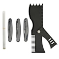 Miniatyrbillede 3 af 8: Grænseoverskridende operationsekspert: Hvid barberblyant sort skæg stencil guide skabelon sæt til trimning og pleje af skægform