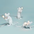 Miniatyrbild 3 av 5: Nordic animal lamp tecknad mus harts bordslampa Mouse Black (excluding light source)
