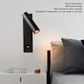 Miniatyrbillede 1 af 6: Stilfuld LED Væglæselampe med Kontakt og USB-Port til Indendørs Soveværelser, 100-240V