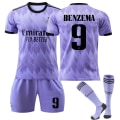 Miniatyrbilde 1 av 2: Ny sesong 2022-2023 Real Madrid fotballdrakter fotballdrakter BENZEMA 9 XS