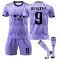 Miniatyrbillede 1 af 2: Ny sæson 2022-2023 Real adrid fodboldtrøje fodbolddragter BENZEMA 9 M