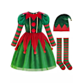 Miniatyrbild 1 av 4: Jultomte Clown Kostym för Barn, Halloweenföreställning XS【100】