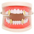 Miniatyrbillede 2 af 4: Lureen Metal Grillz Vampire Fangs Dracula Hip Hop Grills til dine tænder gold 4 pcs