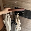Miniatyrbilde 5 av 8: Allsidig slagfri multikrok-henger med 8 kroker, tre- og rustfritt stålhetteholder for studenthjem i mørk brun
