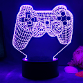 Miniatyrbild 2 av 5: Kreativt 3D nattljus Akrylspel LED färgglad skrivbordslampa Black base: 16-color controller Gamepad(42-5)