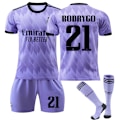 Miniatyrbillede 1 af 2: Ny sæson 2022-2023 Real adrid fodboldtrøje fodbolddragter RODRYGO 21 M