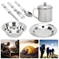 Miniatyrbillede 3 af 6: Kompakt Bordservice Sæt i Rustfrit Stål til Solo Camping, Picnic og Vandreture