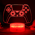 Miniatyrbild 3 av 5: Kreativt 3D nattljus Akrylspel LED färgglad skrivbordslampa Black base: 16-color controller Gamepad(42)