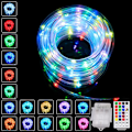 Miniatyrbild 1 av 4: 16-färgs fjärrkontroll ljusslinga RGB färgglada rörljus USB type 12 meters 100 lights
