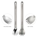 Miniatyrbilde 4 av 6: Polert Titanium Langt Håndtak Spork: Portabelt Bestikk for Camping, Backpacking og Piknik