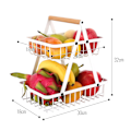Miniatyrbild 3 av 5: Grönsaksställ i 2 våningar, Korgställ för grönsaksfrukt Vit white