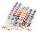 Miniatyrbild 5 av 5: DIY nagelkonst paljetter 12-rutnät strip box nagelklistermärken #13