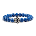 Miniatyrbild 1 av 2: Matt svart lava vulkanisk sten print berlock armband dark blue