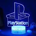 Miniatyrbild 4 av 5: Kreativt 3D nattljus Akrylspel LED färgglad skrivbordslampa Black base: 16-color controller Gamepad(42-5)