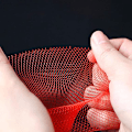 Miniatyrbilde 3 av 5: 100 stk 40 cm Egg-salgs Emballasje Oppbevaringspose Handlepose Nettpose red