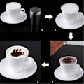 Miniatyrbillede 3 af 6: 16 stk. Cappuccino Kaffe Skum Spray Skabeloner Stencils DIY Dekoration Kaffe Trykmåtte