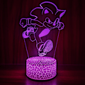 Miniatyrbild 2 av 4: Sonic Series 3D Light LED Nattlampa Sängbordslampa Black base: colorful controller LBE-SNK-06