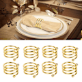 Miniatyrbilde 5 av 6: 8 stk. Elegante Gull Spiral Metall Serviettringer - Rustsikre for Bryllup, Bursdager og Familiesammenkomster