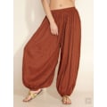 Miniatyrbillede 1 af 2: Dame bomulds lige bukser casual bukser harem bukser Brown 5XL