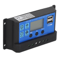 Miniatyrbillede 3 af 6: PWM solcelleladningsregulator med LCD-display til 10A 12V/24V strøm, automatisk genkendelsesfunktion
