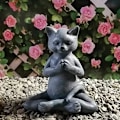 Miniatyrbilde 3 av 6: Elegant Bedende Katt Skulptur: Ideell Dekorasjon for Hjem og Hage