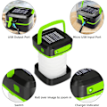 Miniatyrbild 2 av 4: Aluvee Solar Lantern, hopfällbar LED Camping Lantern Green