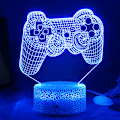 Miniatyrbild 1 av 5: Kreativt 3D nattljus Akrylspel LED färgglad skrivbordslampa Black base: 16-color controller Gamepad(42)