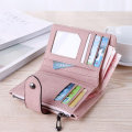 Miniatyrbilde 8 av 8: Mote Foldbar Liten Lommebok Damer Pu Lær Kortholder Lommebok Light Grey