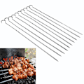 Miniatyrbilde 4 av 6: 10-pakning flate grillspyd i rustfritt stål for BBQ - Perfekt for kabob og kebabgrilling