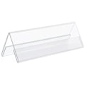 Miniatyrbillede 8 af 8: 5 stk. dobbeltsidet transparent V-formet base visitkortholder til fester, møder og bryllupper