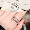 Miniatyrbild 3 av 3: Snygg fjärilsring Dubbel fjärilsring Justerbar Crystal Butterfly Knuckle Ring