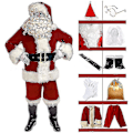 Miniatyrbild 1 av 5: Jultomtekostym juldräkt män kvinnor vuxen 10-delad set M