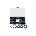 Miniatyrbillede 1 af 5: 340 Pack Starlock skiver, låseskiver, låseskiver, Quick Push Quick Clamp Fastener Skiver - M3/M4/M5/M6/M8/M10/M12, sort