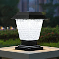 Miniatyrbilde 1 av 5: 1 Solcellelampe for Søyler, Vegger og Portstolper - Svart Honeycomb Design