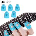 Miniatyrbild 1 av 5: Silikon gitarr fingerskydd, gitarr fingertopp blue