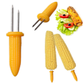 Miniatyrbilde 4 av 6: 12-delt BBQ maiskolbeholdere og spyd i rustfritt stål for grilling av maiskolber