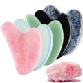 Miniatyrbild 1 av 6: Natursten Jade Gouache Scraper Rose Gua Sha Tools Massager green