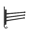 Miniatyrbilde 5 av 6: Svart, rustfritt stål, dreibar håndkleholder - 3-arms roterende håndklestang for bad, garderobe, kjøkken