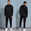Miniatyrbild 3 av 7: Sportkläder set för män Fotbollströja Fotboll Träningskläder Löphuvtröjor herr Långärmad träningsoverall Sporting sweatsuit pants black 4XL