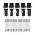 5-pack Säkringshållare för elpanel, monterad, för 6 x 30 glaspatroner, AC 125V 15A / 250V 10A