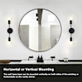 Miniatyrbild 3 av 6: E27 E26 Dubbel Vägglampa Bas - Modern Svart Järnhållare för Vardagsrum, Badrum och Omklädningsrum
