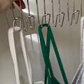 Miniatyrbilde 7 av 8: Allsidig slagfri multikrok-henger med 8 kroker, tre- og rustfritt stålhetteholder for studenthjem i mørk brun