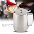 Miniatyrbilde 7 av 8: Kaffekrus i rustfritt stål med lokk - 2000 ml melkeskumkanne for latte-kunst